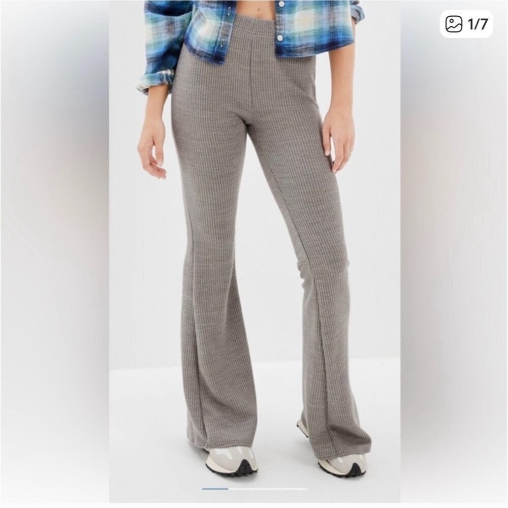 Y American Eagle Sweater Material Ribbed Flare Loungewear  Pants